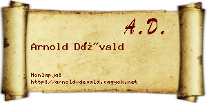 Arnold Dévald névjegykártya